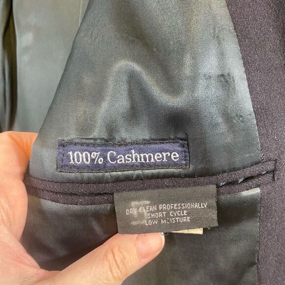 Burberry 100% Cashmere Navy Jacket Size 37 Short - Picture 6 of 10